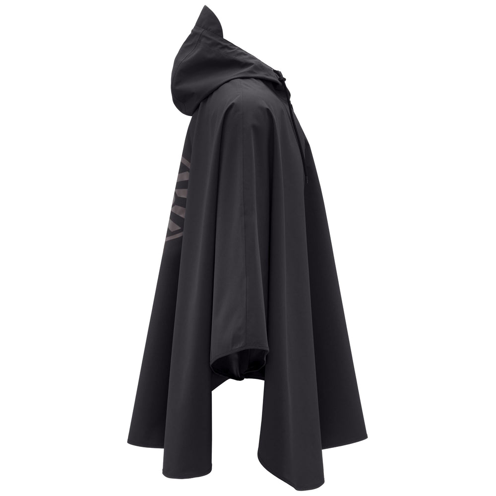 Unisex Black Poncho Jacket with Water-Resistant Technical Fabric 02