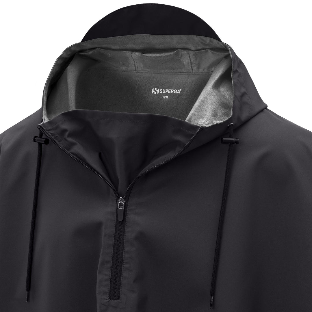 Schwarze Unisex-Ponchojacke aus wasserabweisendem Funktionsgewebe main