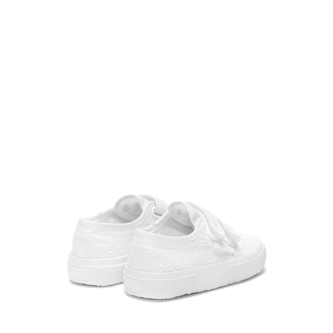Girl's White Low Cut Sneakers with Cotton Upper main