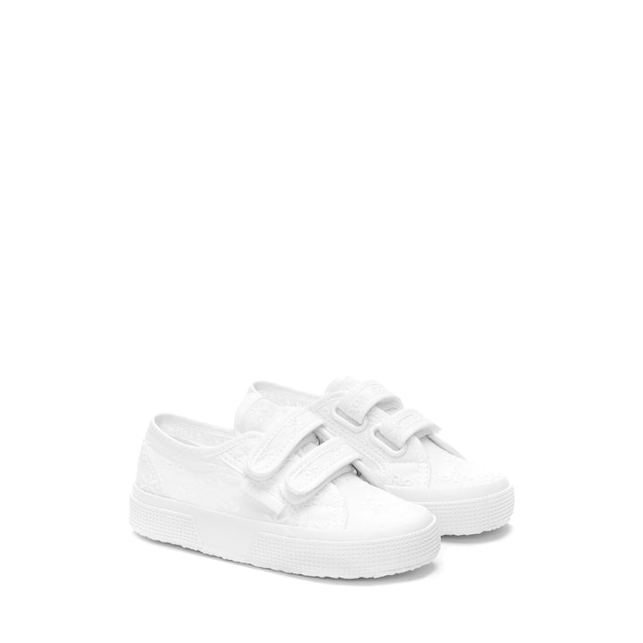 Girl's White Low Cut Sneakers with Cotton Upper 2