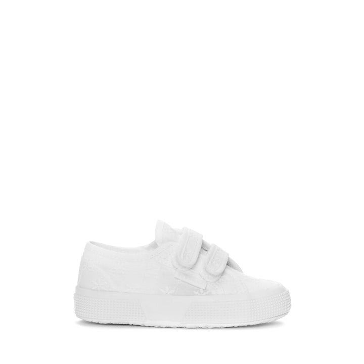 Girl's White Low Cut Sneakers with Cotton Upper 1
