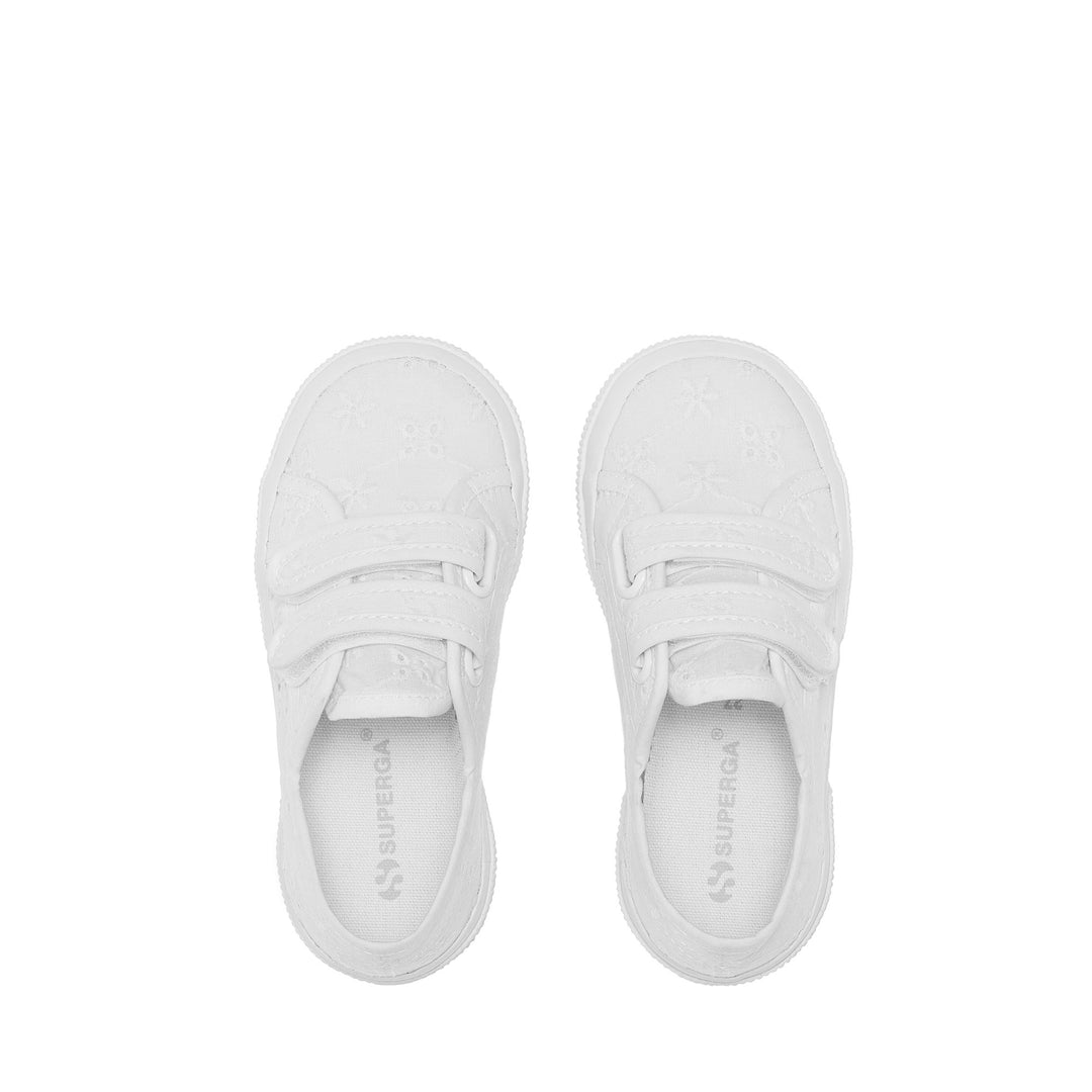 Girl's White Low Cut Sneakers with Cotton Upper main