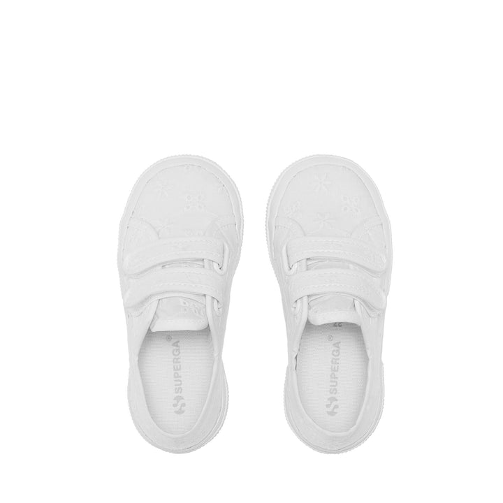 Girl's White Low Cut Sneakers with Cotton Upper 4