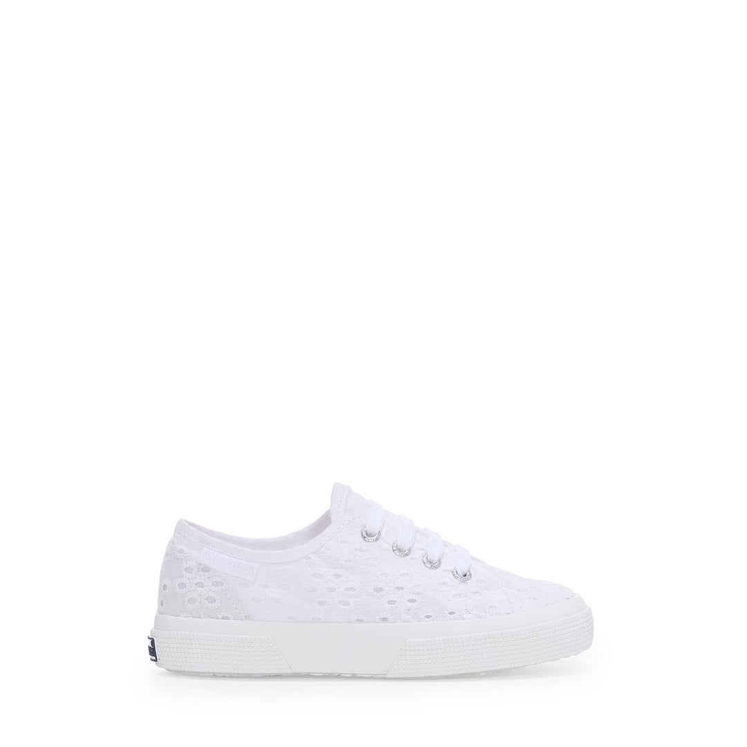 Girl's White Low Cut Sneakers with Cotton Upper 01