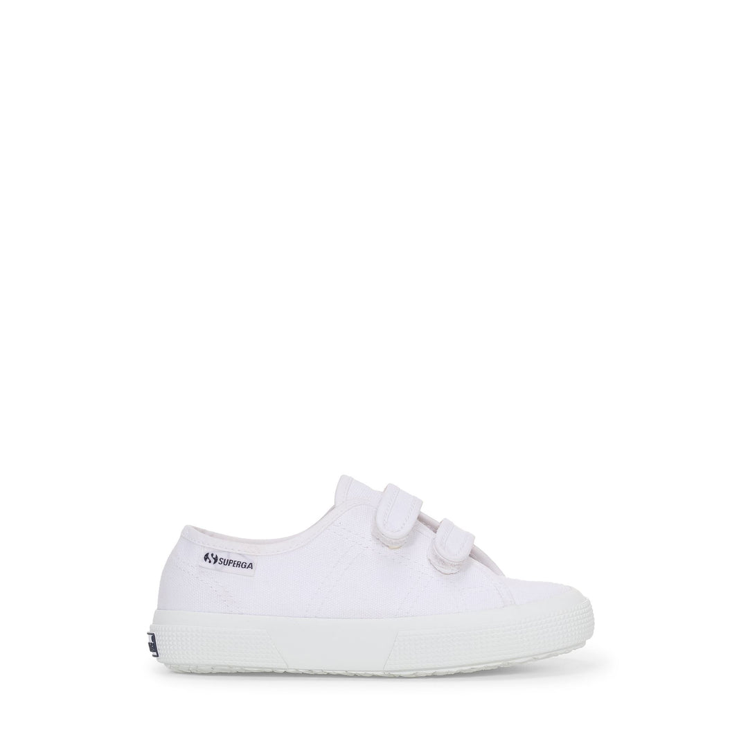 Children's White Sneakers with Cotton Upper 01
