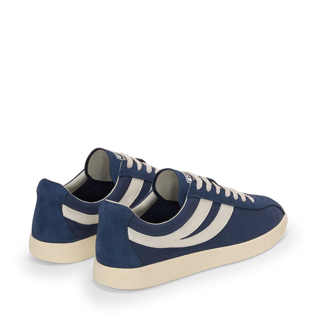 Unisex-Sneaker in Marineblau mit niedrigem Schaft und Obermaterial aus Baumwolle und Wildleder main