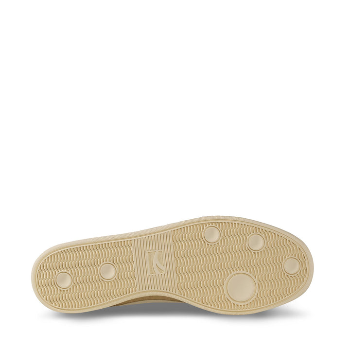 Baskets basses beiges unisexes avec empeigne en coton et daim 5