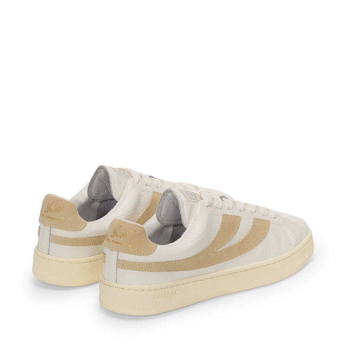 Unisex White Low Cut Sneakers with Leather Upper 3