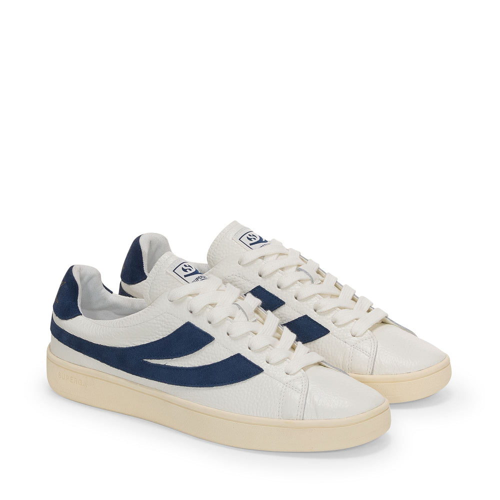 Unisex White Low Cut Sneakers with Leather Upper 02