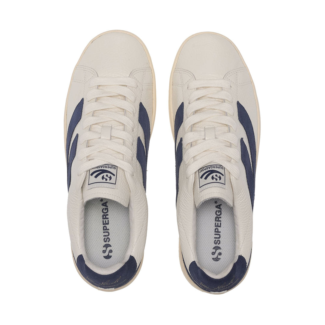 Unisex White Low Cut Sneakers with Leather Upper main