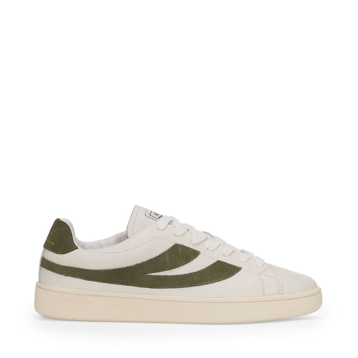 4833 LENDL - Sneakers - Low Cut - Unisex - White Avorio-Moss Green-Off Yellow 1
