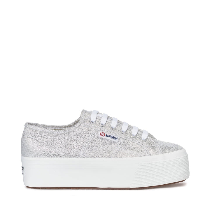 Woman's Platform Grey Sneakers with Lamé Upper 1