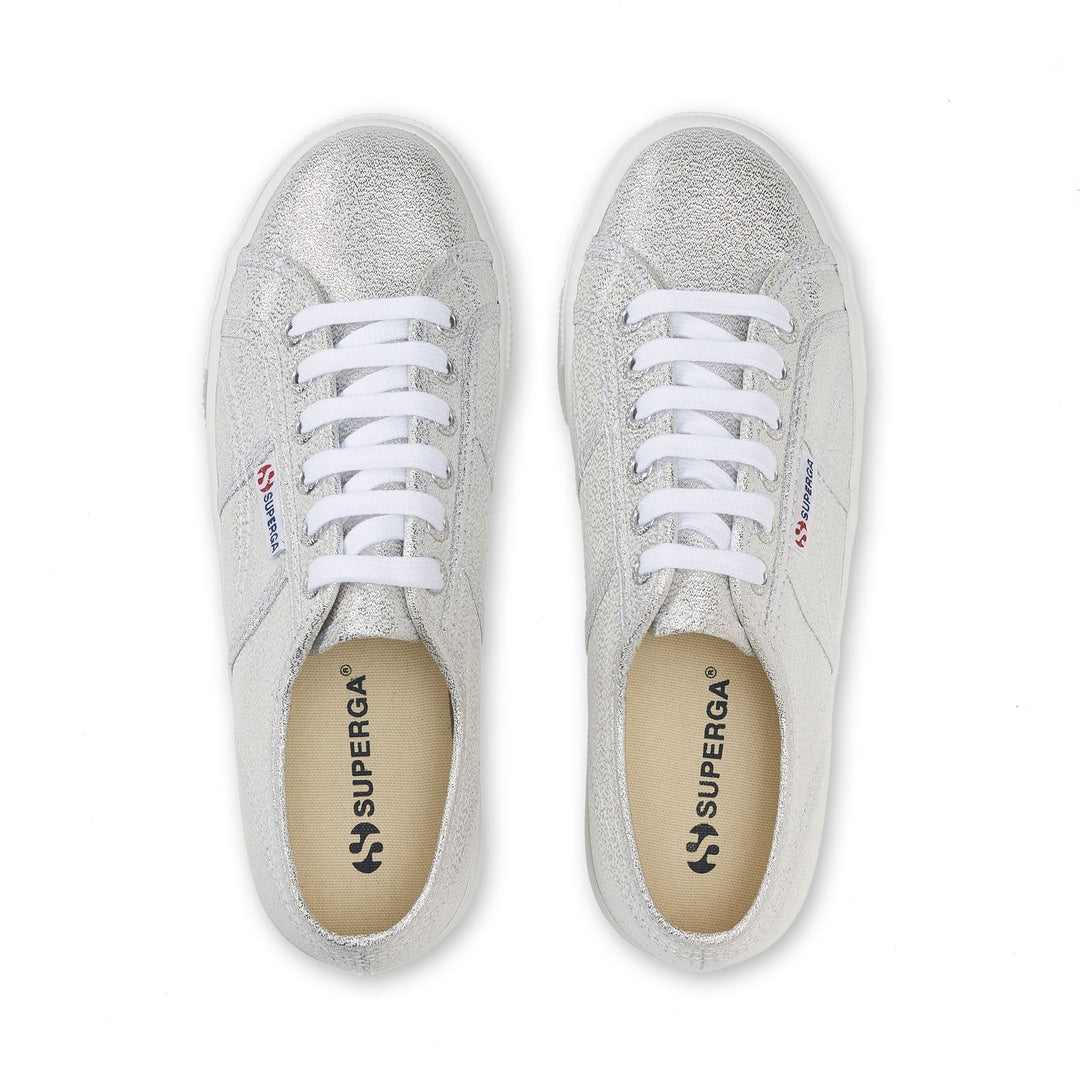 Woman's Platform Grey Sneakers with Lamé Upper main