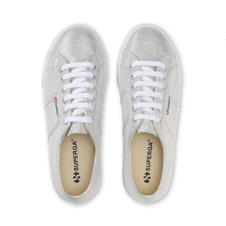 Woman's Platform Grey Sneakers with Lamé Upper 4