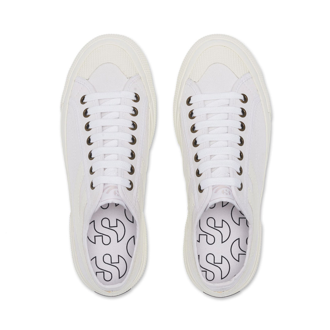 Baskets unisexes blanches avec tige en toile main
