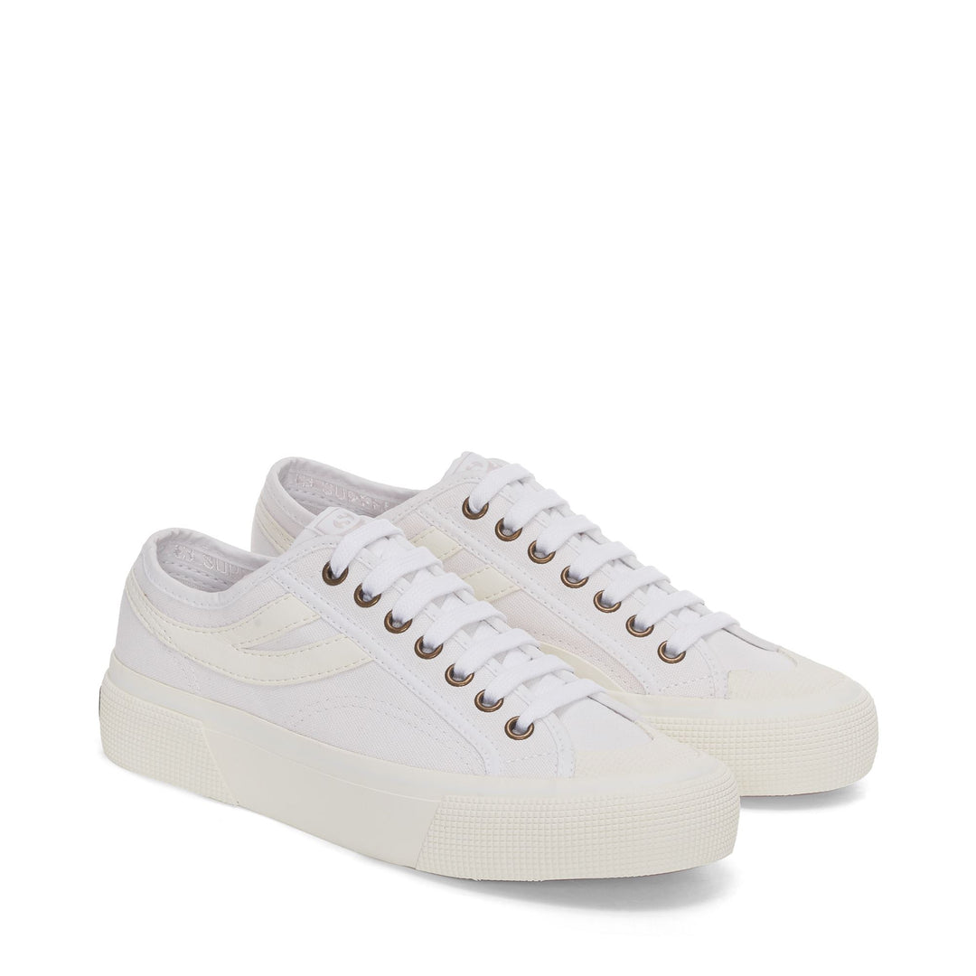Baskets unisexes blanches avec tige en toile main