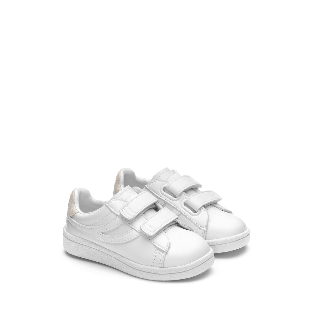 Kid's Total White Low Cut Sneakers with Synthetic Upper 02