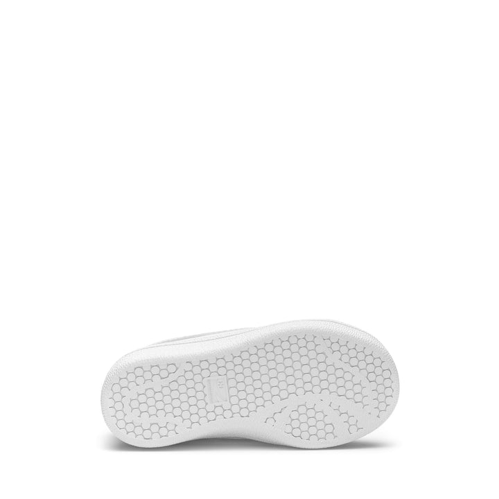Kid's Total White Low Cut Sneakers with Synthetic Upper 5