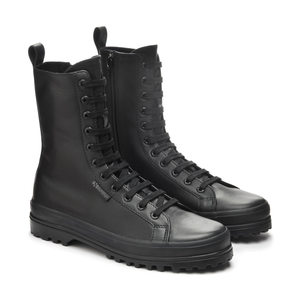 Woman's Ankle Total Black Boots with Nappa Upper 02