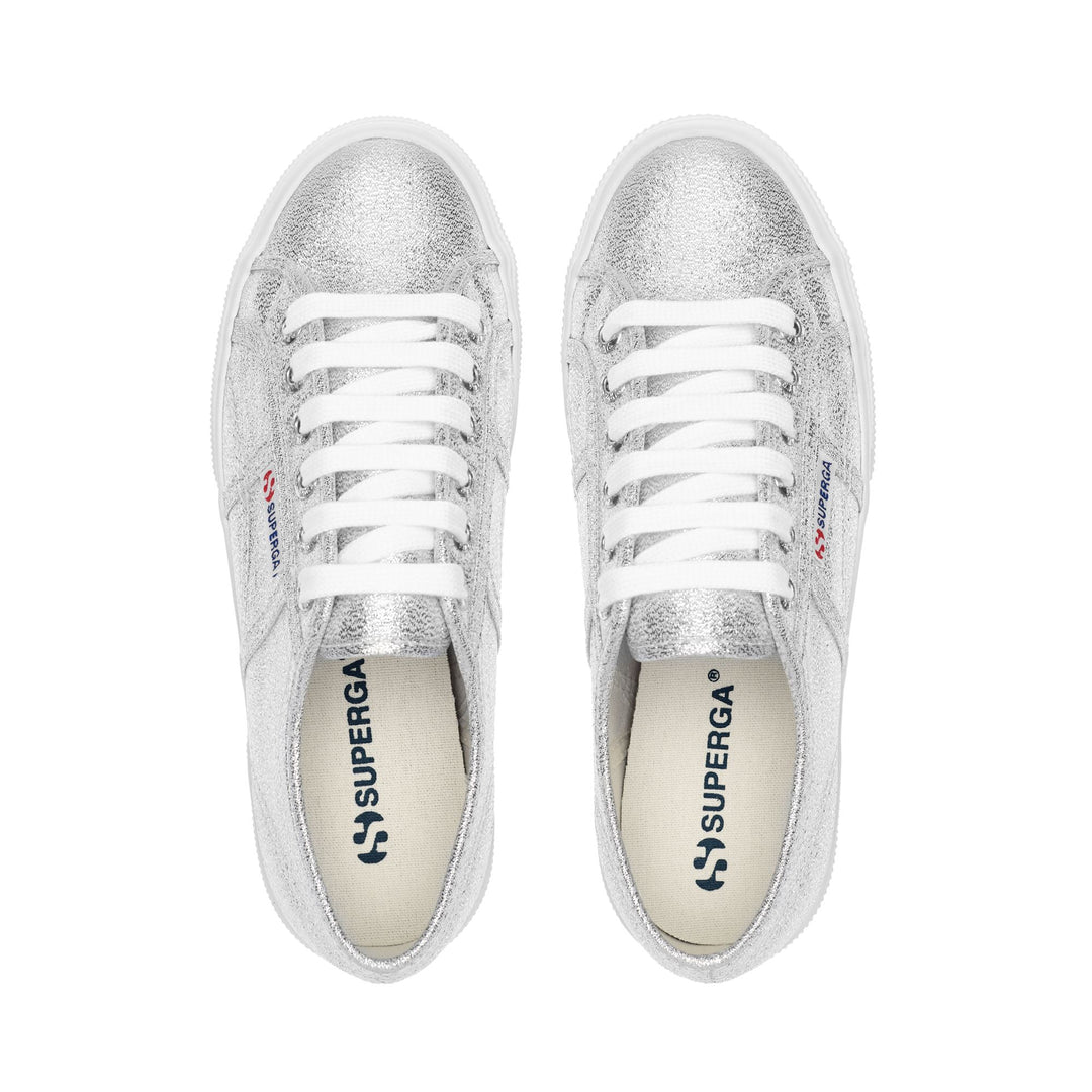 Graue Plateau-Sneakers für Damen mit Obermaterial aus Lamé main