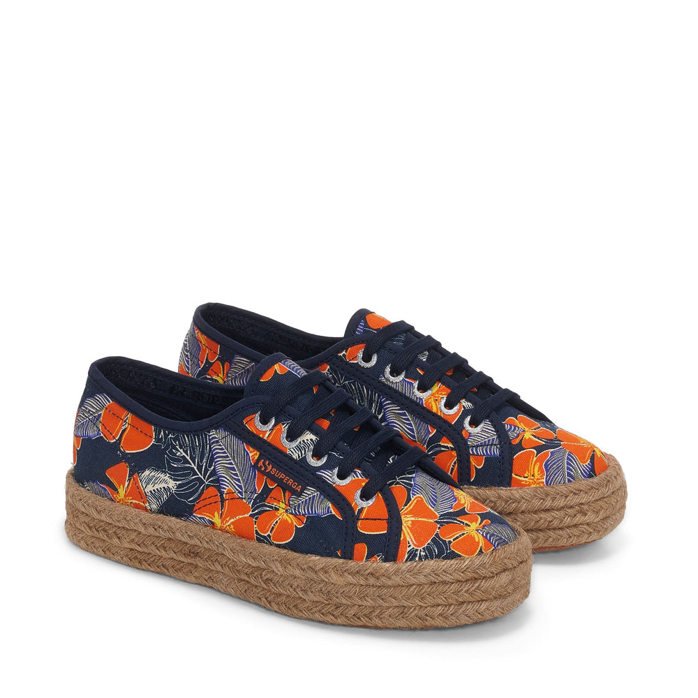 Woman's Platform Blue Sneakers with Cotton Upper 02