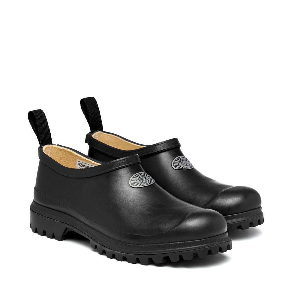 Unisex Low Cut Rubber Boots in Black with Cotton Lining 02