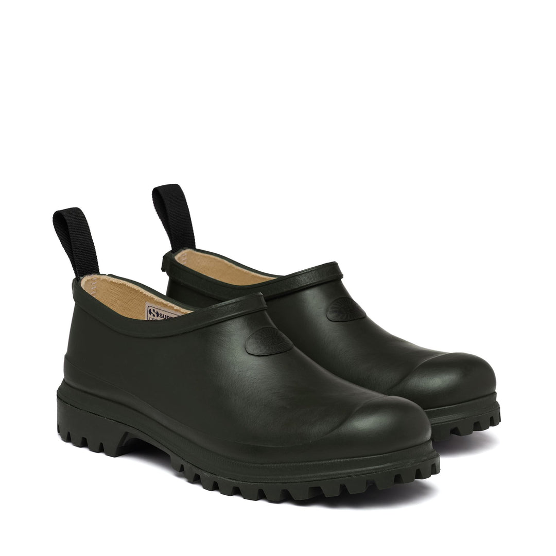 Low Cut Unisex Rubber Green Mules with Cotton Lining main