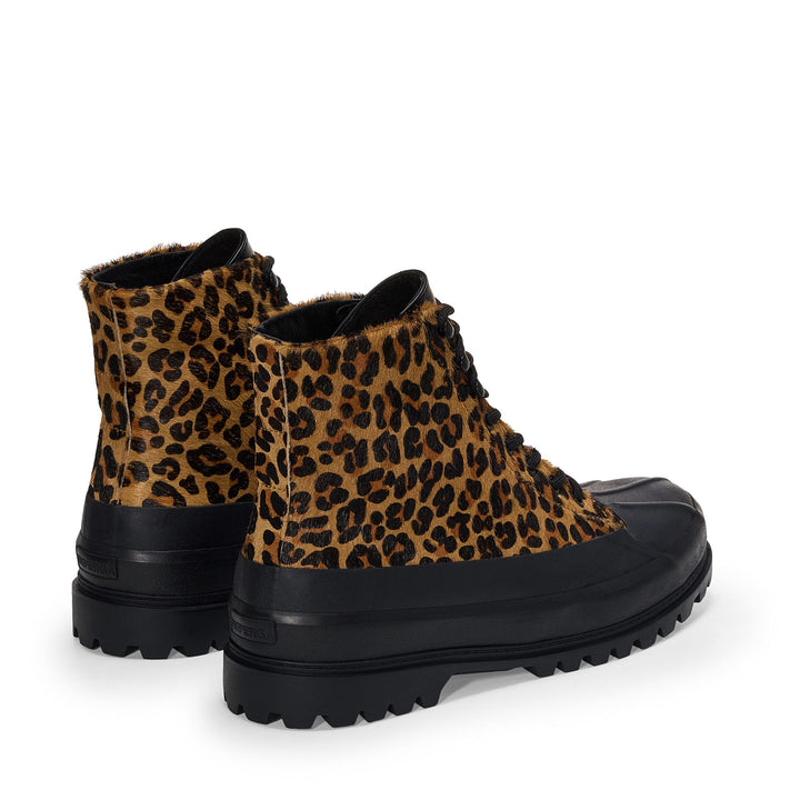 Unisex Leopard Print Ankle Boots with Calf Hair Upper 3