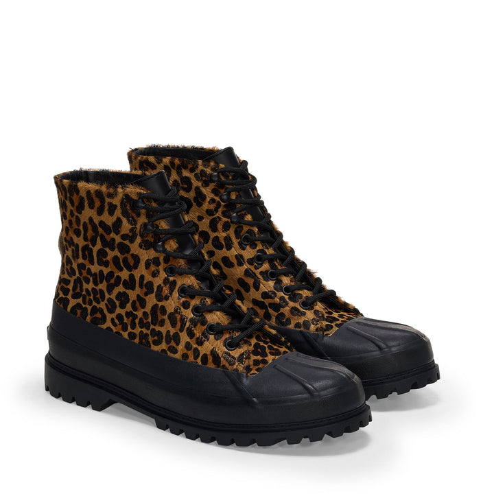 Unisex Leopard Print Ankle Boots with Calf Hair Upper 2