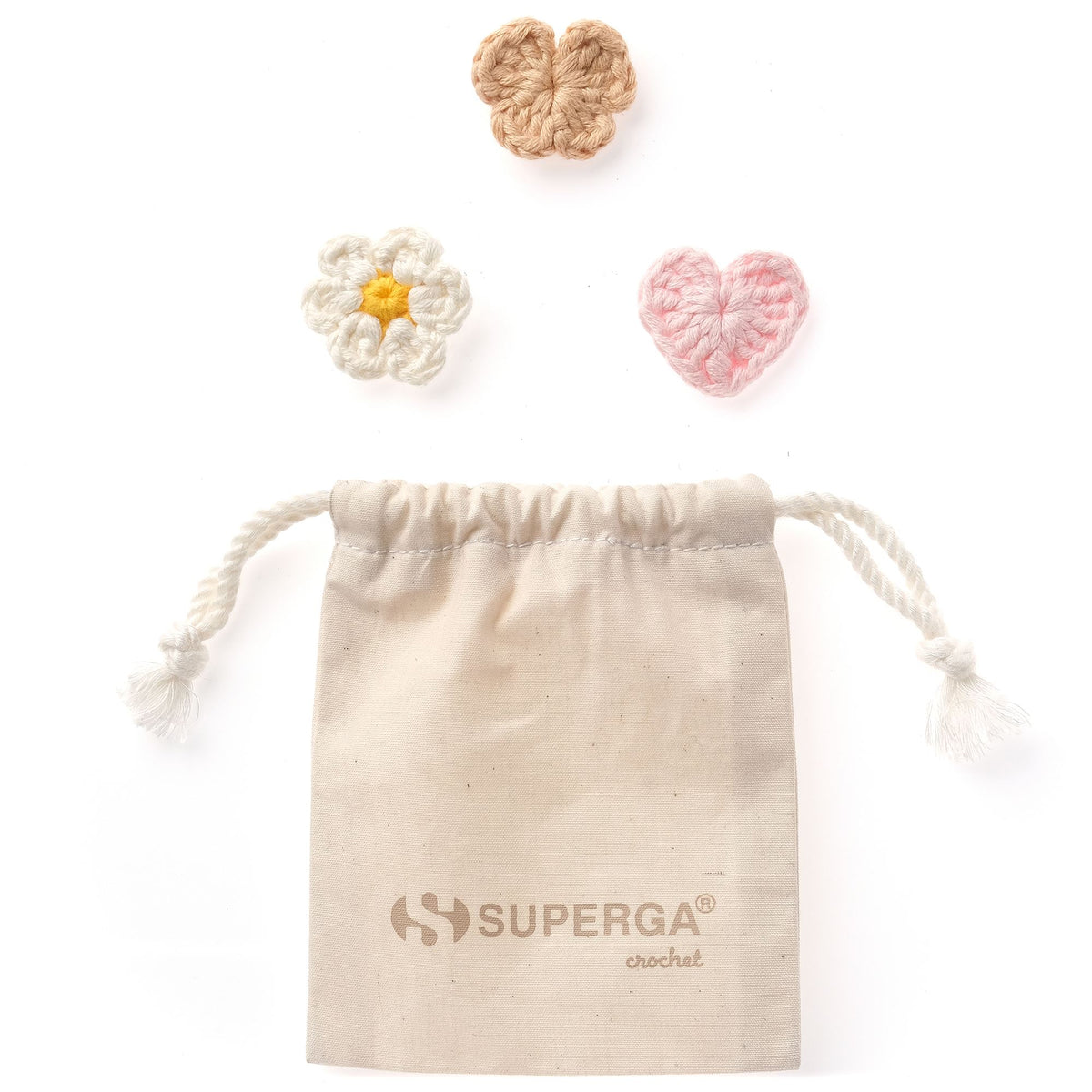 CROCHET PIN NATURAL SET - Piccoli Accessori - Charms per lacci delle scarpe - Donna - Beige-Pink