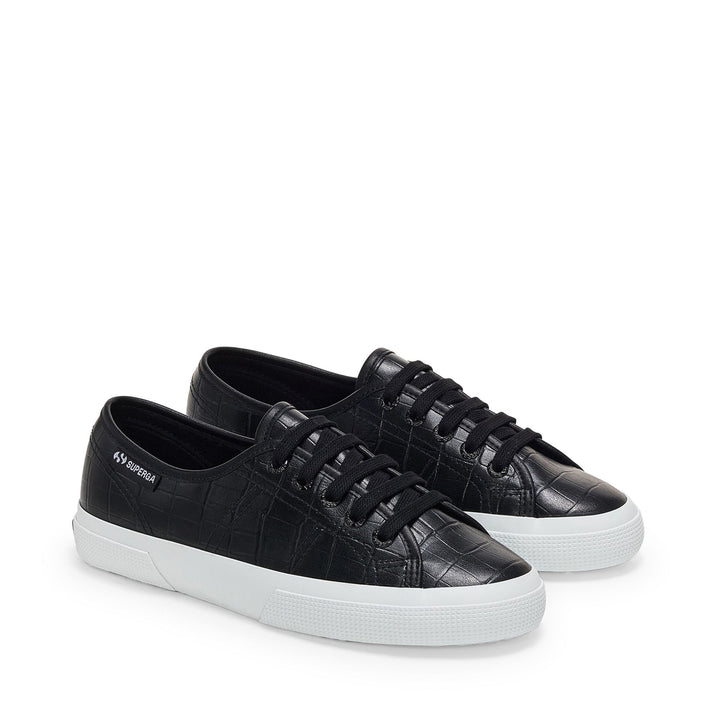Zapatillas negras de corte bajo para mujer con parte superior sintética 2