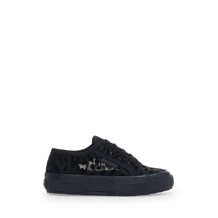 Baskets basses noires pour fille avec empeigne en mesh 1