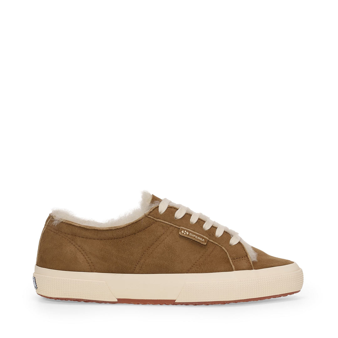 2750 SHEARLING - Le Superga - Low Cut - Woman - Brown Curcuma-FOff White 01