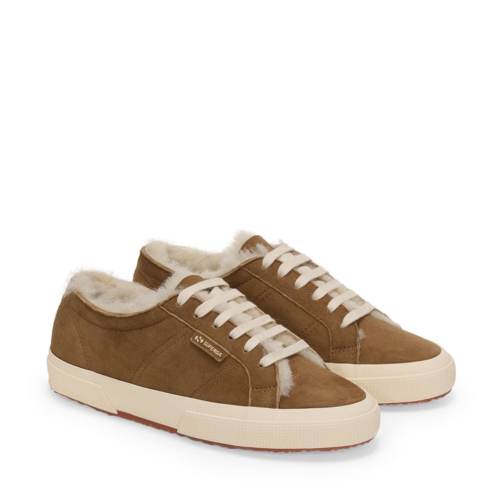 2750 SHEARLING - Le Superga - Scollatura Bassa - Donna - Brown Curcuma-FOff White 2