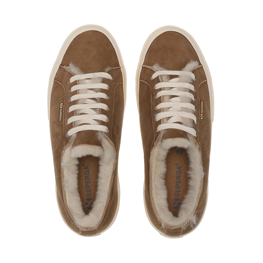 2750 SHEARLING - Le Superga - Scollatura Bassa - Donna - Brown Curcuma-FOff White main