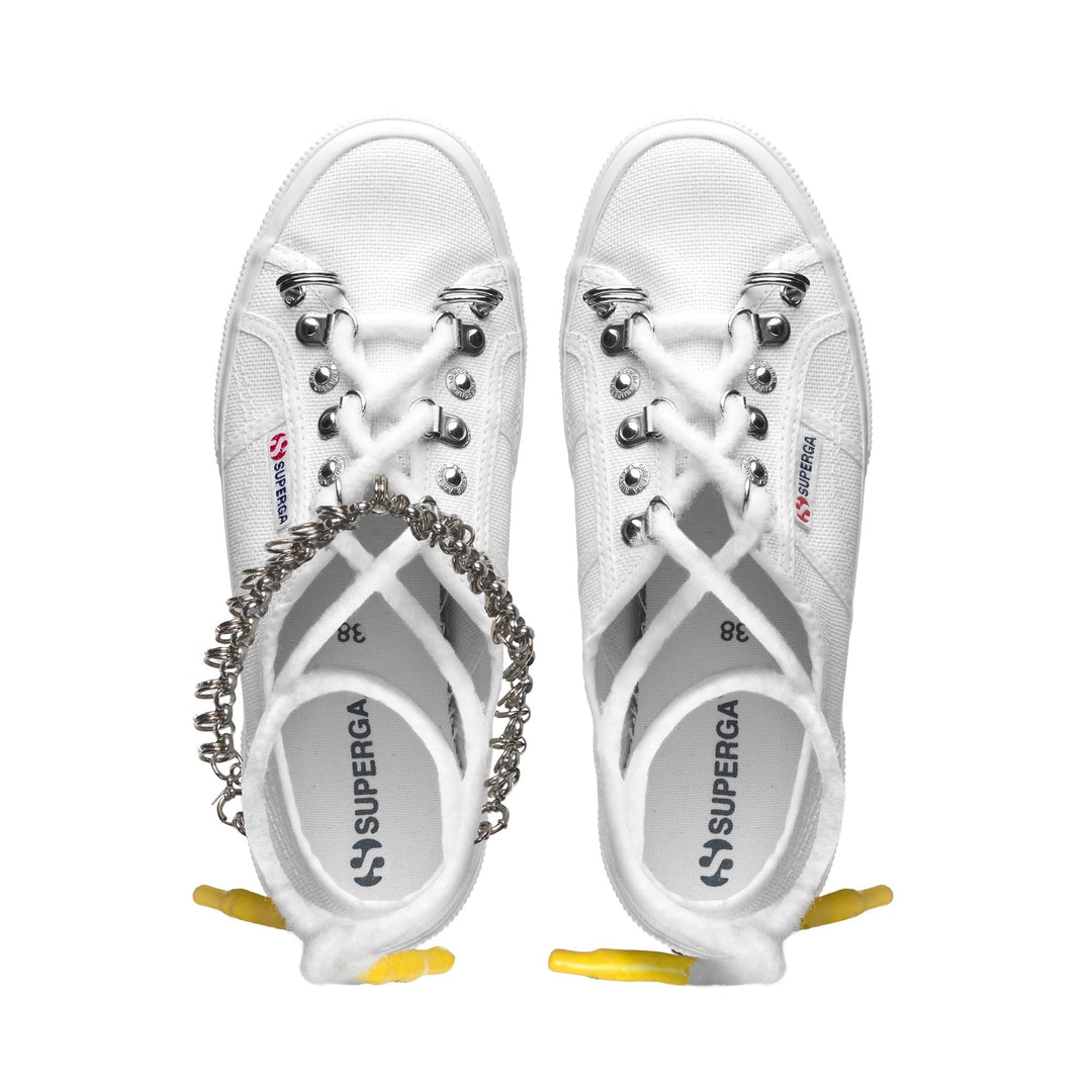 Baskets blanches classiques pour femme avec tige en coton main