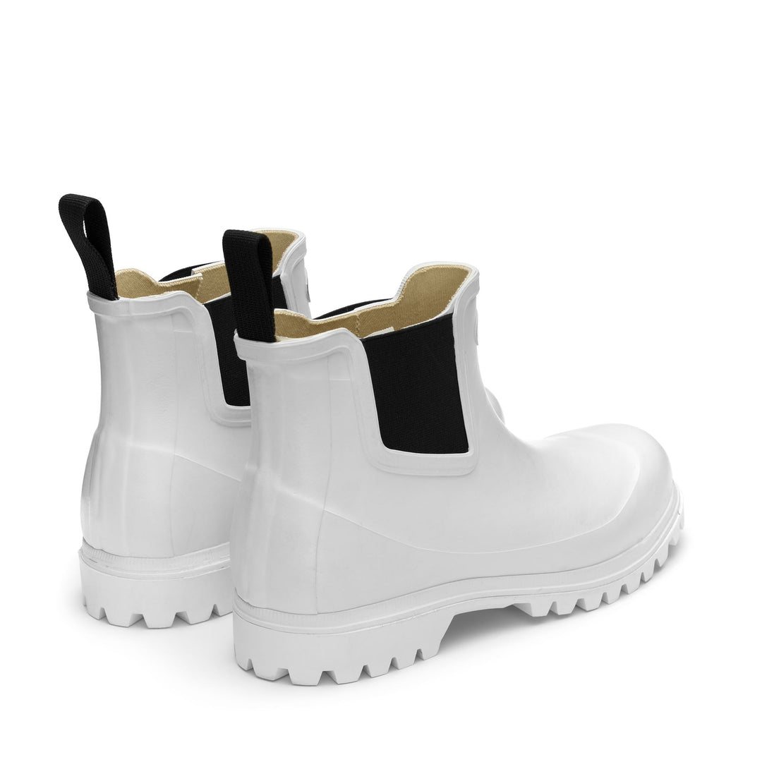 Bottes en caoutchouc unisexes mi-hautes de couleur blanche main