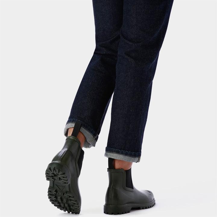 Unisex Mid Cut Rubber Boots Green Sherwood with Cotton Lining 7