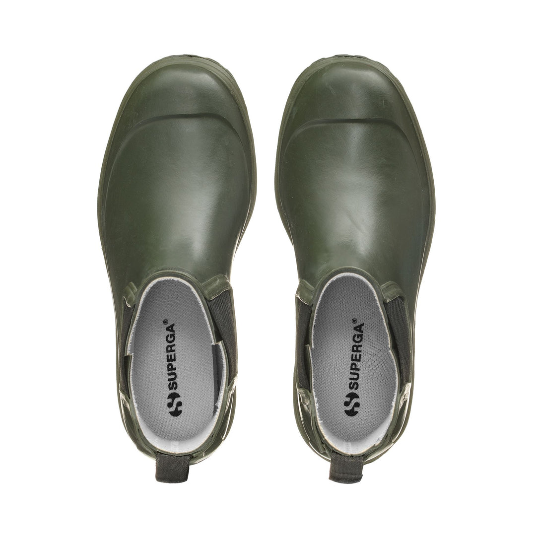 Unisex Mid Cut Rubber Boots Green Sherwood with Cotton Lining main