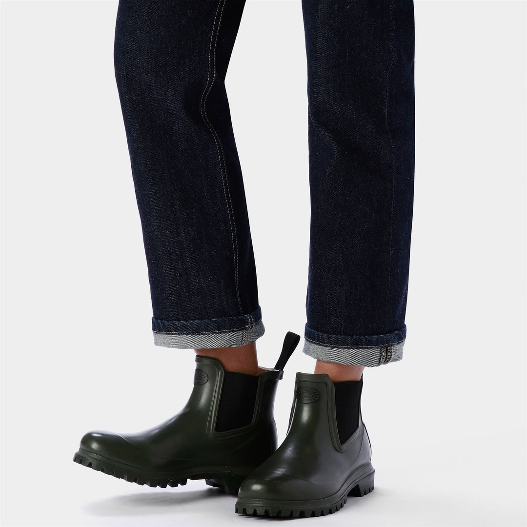 Unisex Mid Cut Rubber Boots Green Sherwood with Cotton Lining main