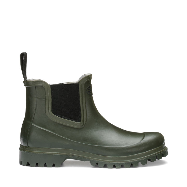 Unisex Mid Cut Rubber Boots Green Sherwood with Cotton Lining 1