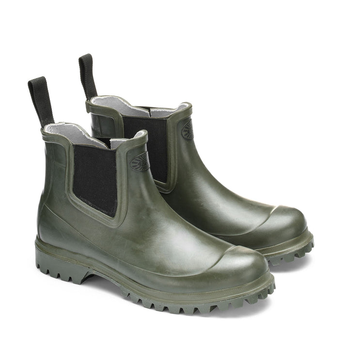 Unisex Mid Cut Rubber Boots Green Sherwood with Cotton Lining 2