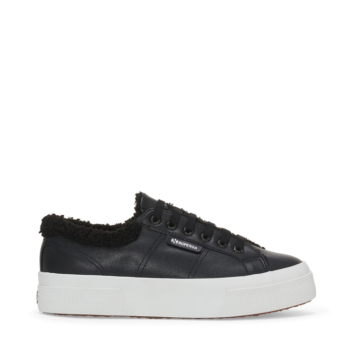Schwarze Plateau-Sneakers für Damen mit Obermaterial aus Synthetik 1