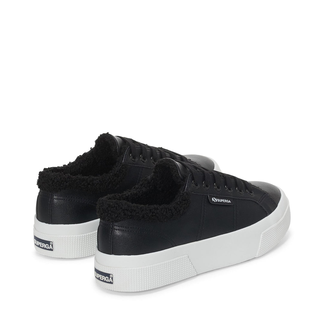 Schwarze Plateau-Sneakers für Damen mit Obermaterial aus Synthetik main