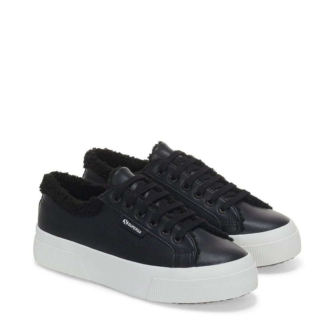 Schwarze Plateau-Sneakers für Damen mit Obermaterial aus Synthetik main