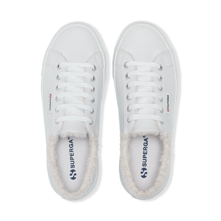 Woman's Platform White Sneakers with Cotton Upper 4