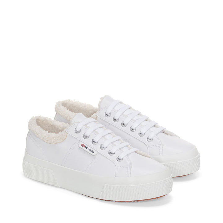 Woman's Platform White Sneakers with Cotton Upper 2