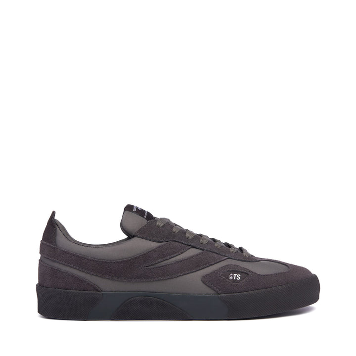 Unisex Grey Low Cut Sneakers with Suede Leather and Nylon Upper 1
