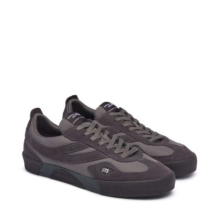 Unisex Grey Low Cut Sneakers with Suede Leather and Nylon Upper 2