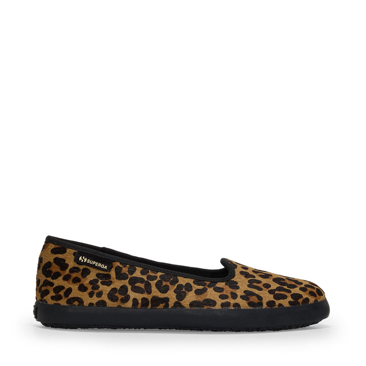 Ballerine da donna con tomaia in cavallino e stampa leopardata 1